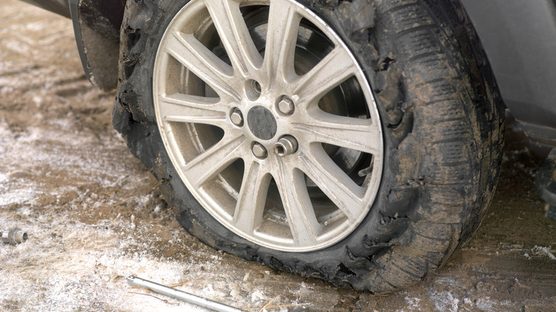 flat tire winter