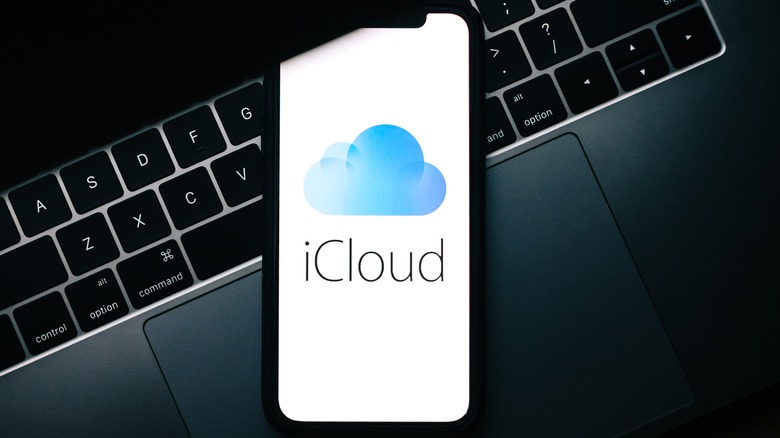 iCloud logo on smartphone