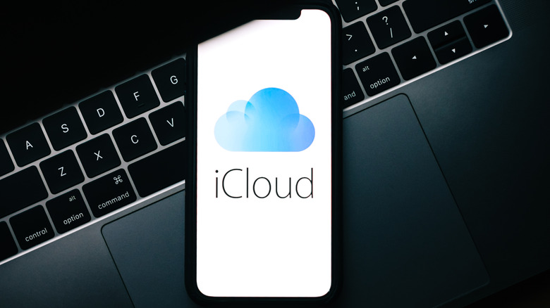 iCloud logo on smartphone