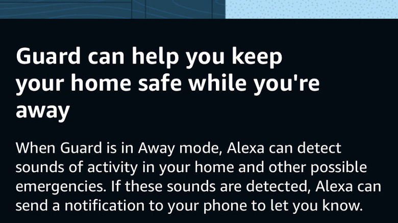 Alexa Guard menu