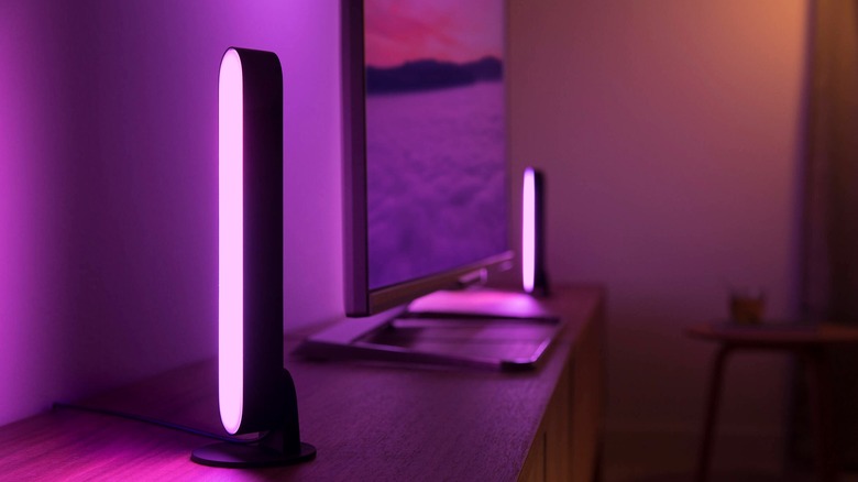 Philips Hue bar lights near TV