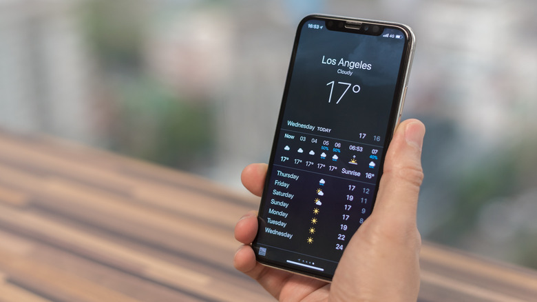 Viewing the weather on iPhone