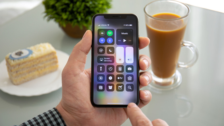 The opened iPhone Control Center