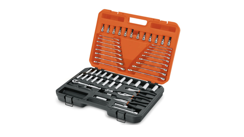 A Harley-Davidson tool set on white background