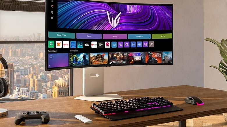 LG OLED monitor on a desk