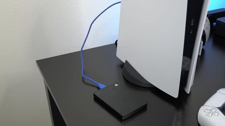 PS5 and external hard drive 