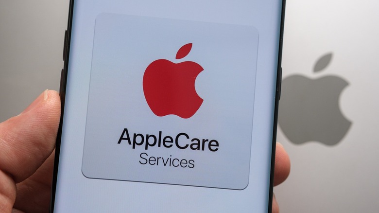AppleCare Services logo displayed on an iPhone screen