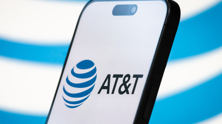 A logo of AT&T