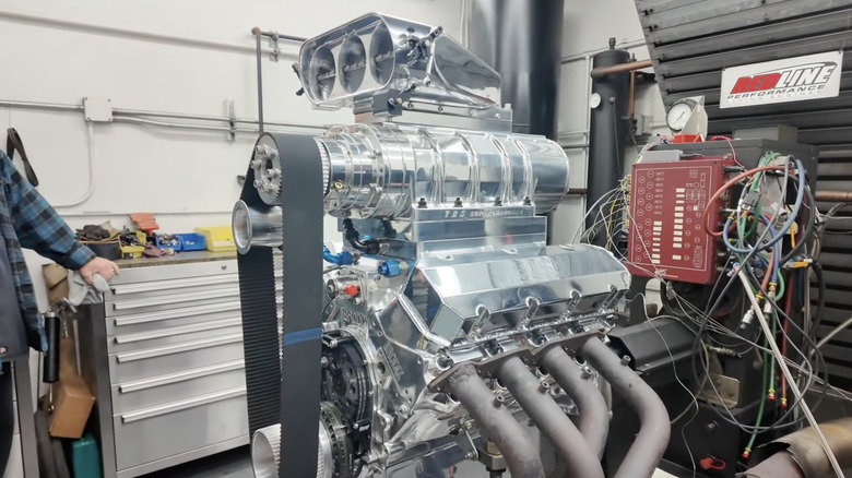 1,400 horsepower jet boat motor during Redline shop tour