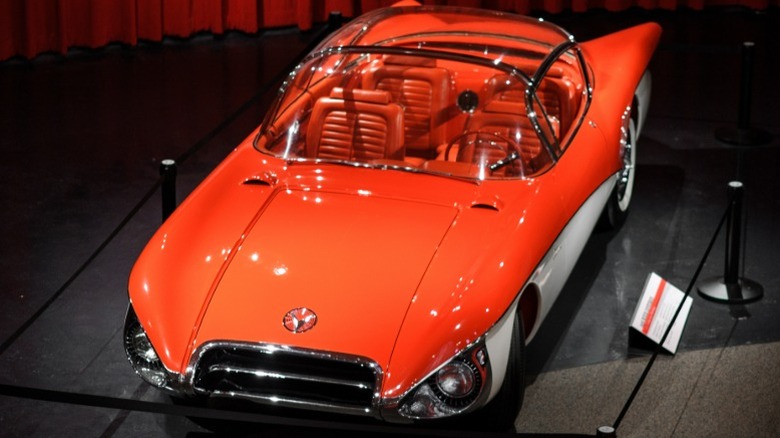 Top-down view of the Buick Centurion XP-301 concept on display