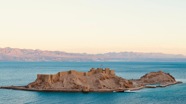 The Red Sea's Tiran Island, proposed location of Moses Bridge