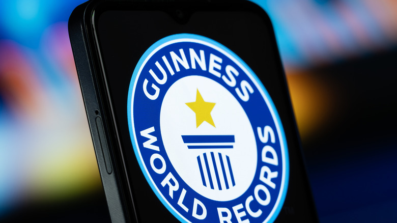 Guinness World Records logo on a smartphone