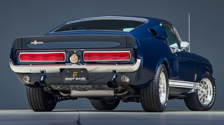 Rear 3/4 view of 1967 Shelby Mustang GT500 in studio setting