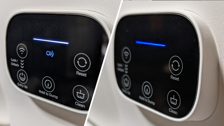 Alert icons on kitty litter box control panel