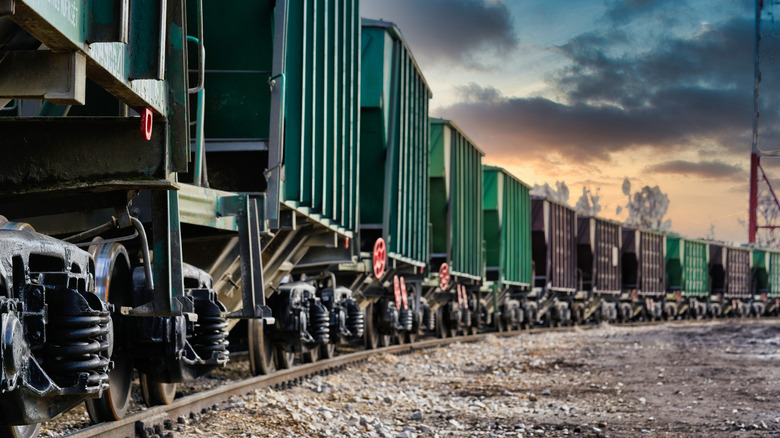 locomotive on train tracks