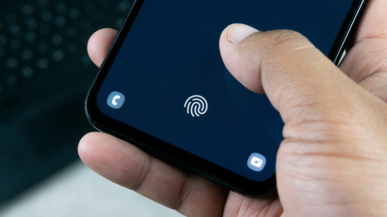 Unlocking a phone with a fingerprint scan
