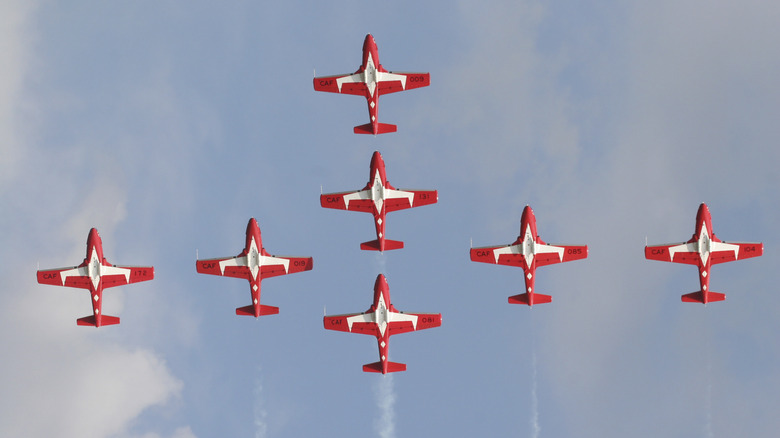 Canadian Snowbirds pilot team performing maneuvers