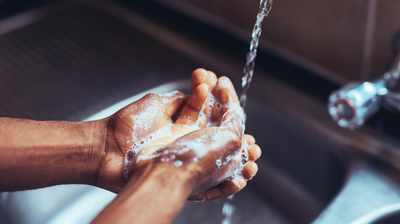 washing hands