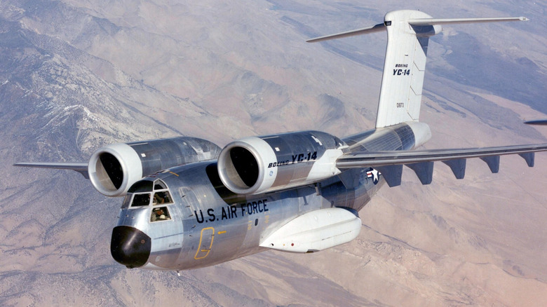 Boeing's YC-14 in flight.
