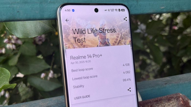Runing benchmark test on Realme 14 Pro+.