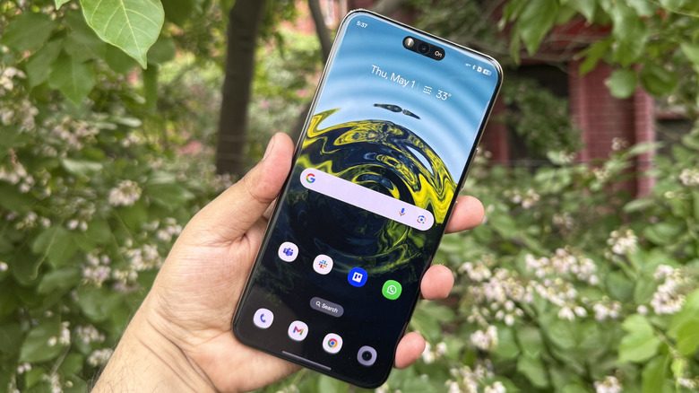 Realme 14 Pro+ showing its display.