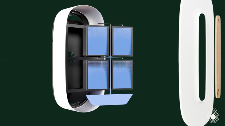 Digital render of the inner workings of the Caeli One air conditioner.