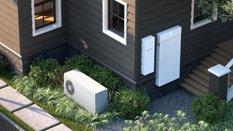 A house pictured from above with an XFRA server positioned in the yard