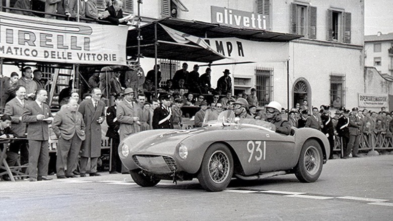 Franco Cortese in Ferrari Mondial Spider race track