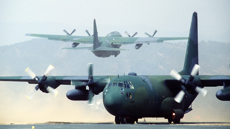 Two C-130 Hercules in South Korea, 1984
