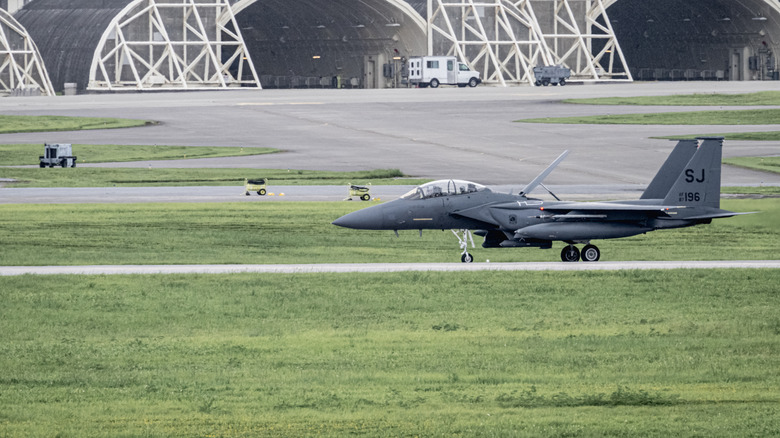 A U.S. Fighter jet at an U.S. Air Base in Japan