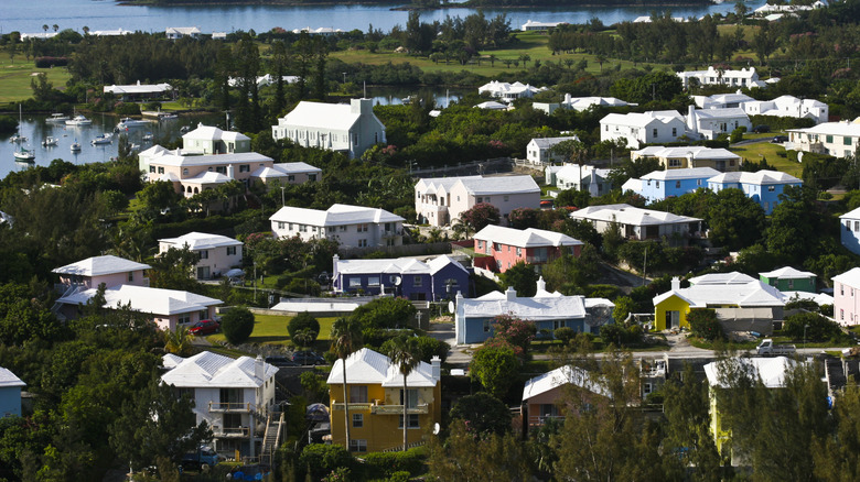Bermuda homes with their white rooftops