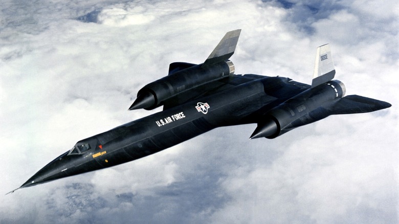 An air-to-air left front view of a A-12 Oxcart