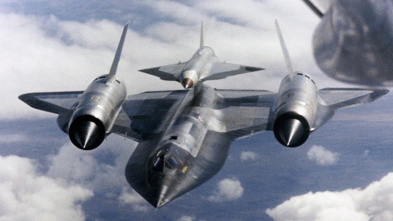 An A-12 Oscart variant, the M-21 carrying D-21 reconnaissance drone in flight