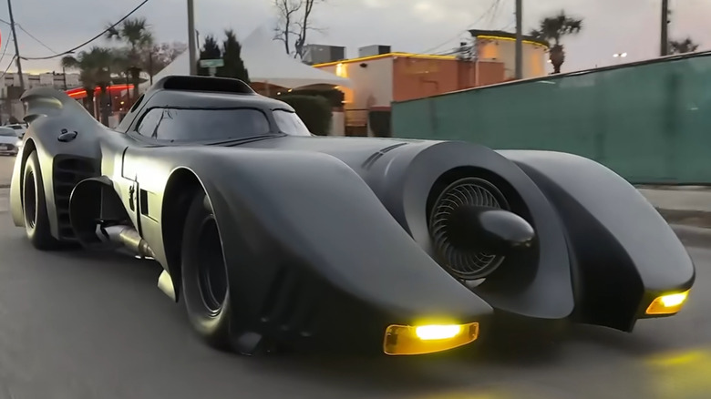 A shot of a street legal Batmobile from the 1989 film