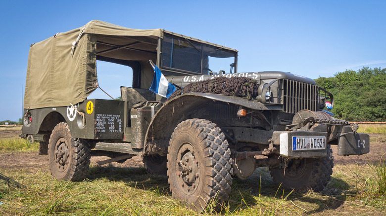 An old 1941 Dodge WC truck on the military proving ground in Darlowo, Poland