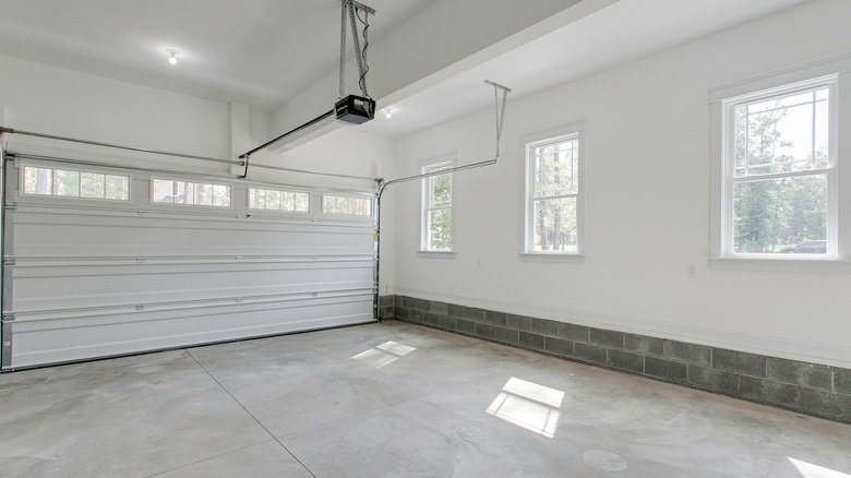Two door garage interior
