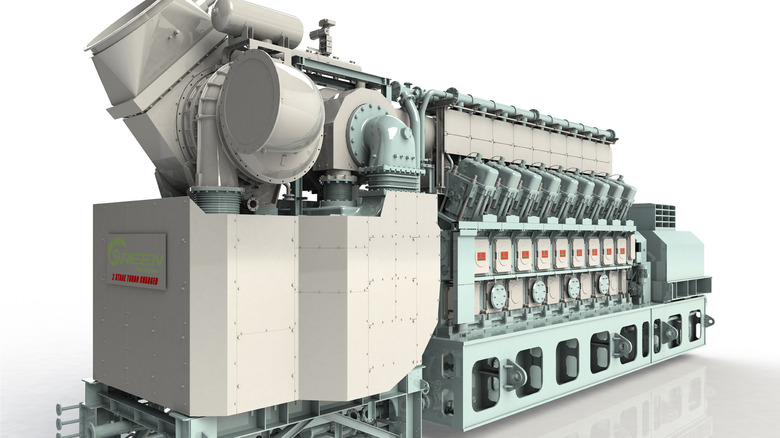 Kawasaki KG-18-T mixed-fuel engine on a white background