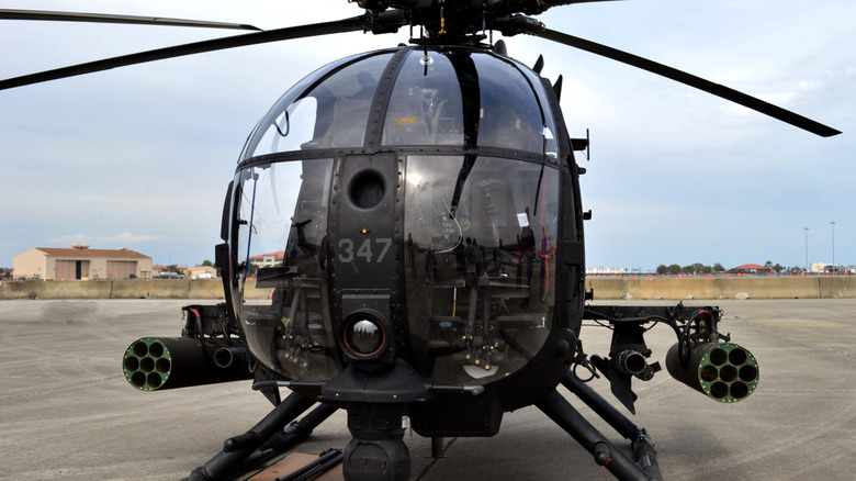 AH-6 Little Bird helicopter on the tarmac