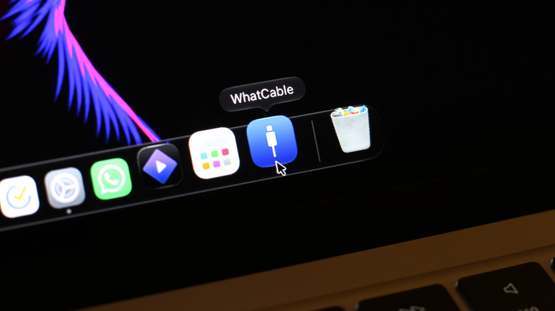 WhatCable app installed on a Mac