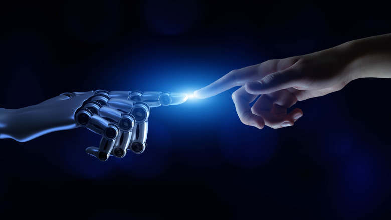 Illustration of AI and human