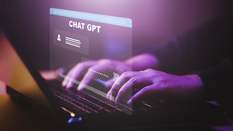 ChatGPT backdrop on laptop screen