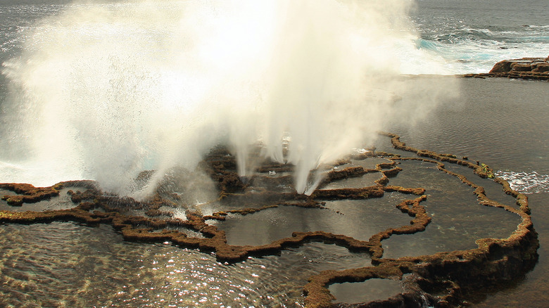 Natural ocean blowhole