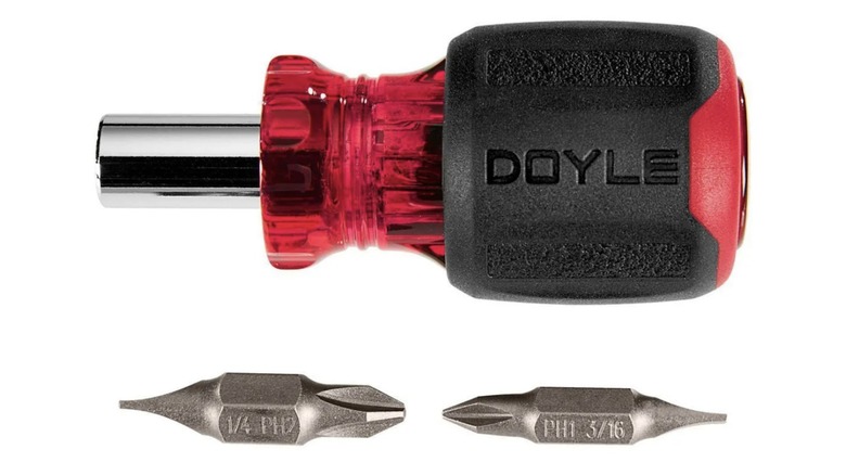 Doyle 6-in-1 Stubby Multibit Screwdriver/Nut Driver with bits shown