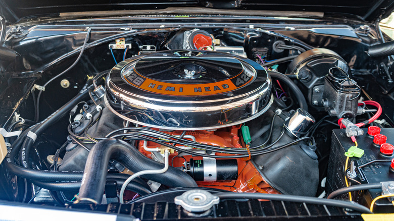 Under hood view of 426 Street HEMI V8