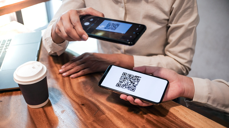 phone scanning QR code