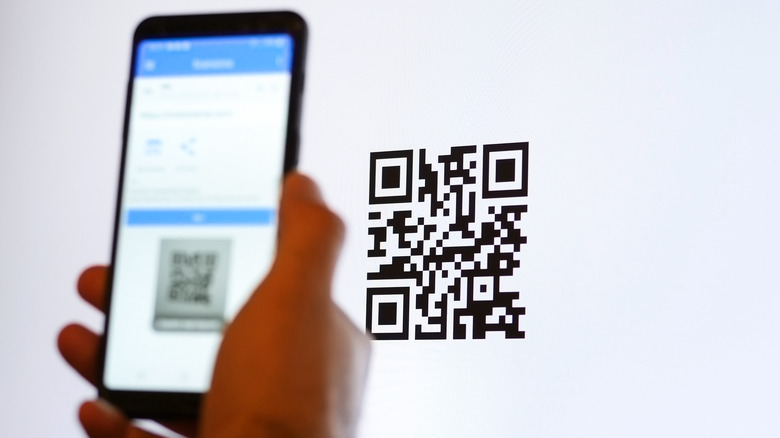 QR code being scanned