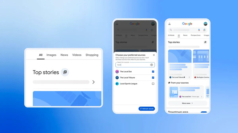 Preferred news source in Google Search