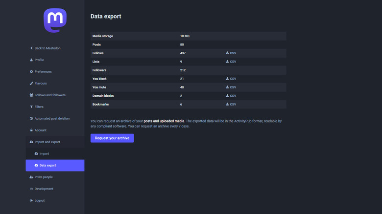 Mastodon screenshot