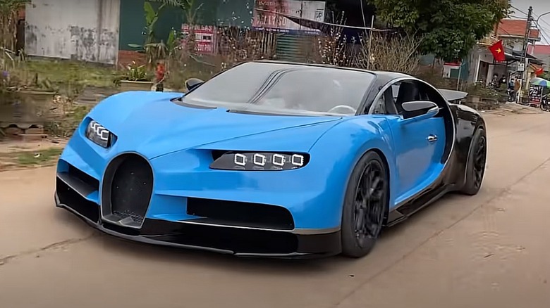 Bugatti Chiron replica parked