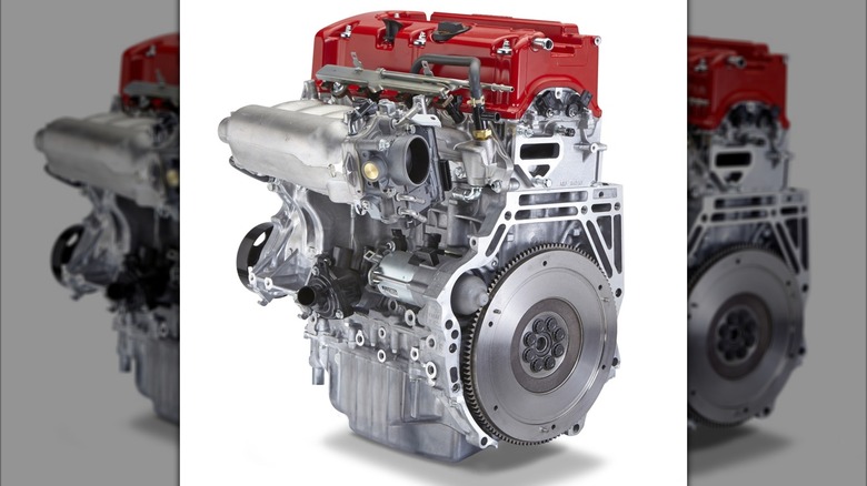 Honda K-Series Engine with a classic red valve cover